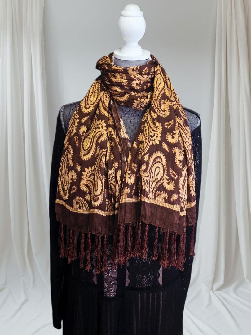 美品 Ralph Lauren シルクーストール 豪華なフェイズリー柄