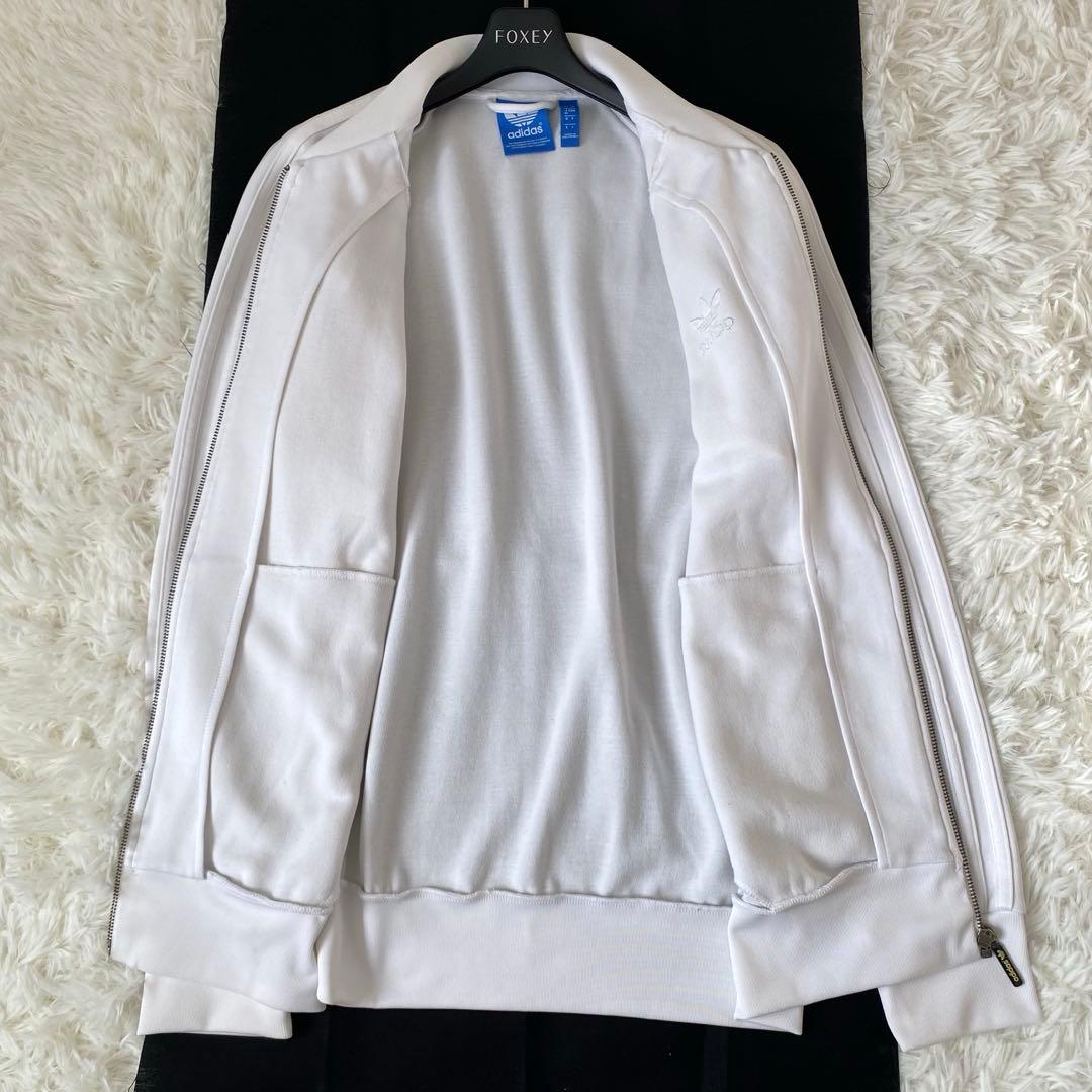 希少・美品✨adidas オールホワイト　トラックジャケット　トレフォイルロゴ
