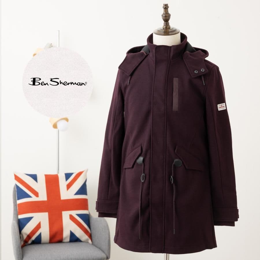 『美品』ベンシャーマン Ben Sherman ウールモッズコートy2k ワイン