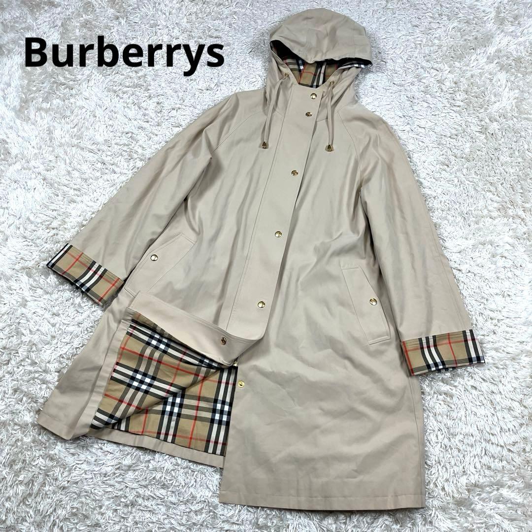 Burberrys バーバリー ノバチェック 金ボタン フード付き コート M