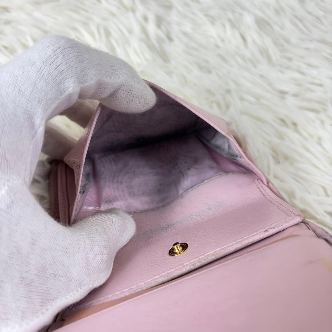 MIU MIU ミュウミュウ マテラッセ 二つ折り財布 ピンク
