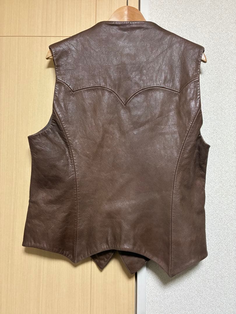 MASU★24AW バンパイア　レザー　ベスト　茶