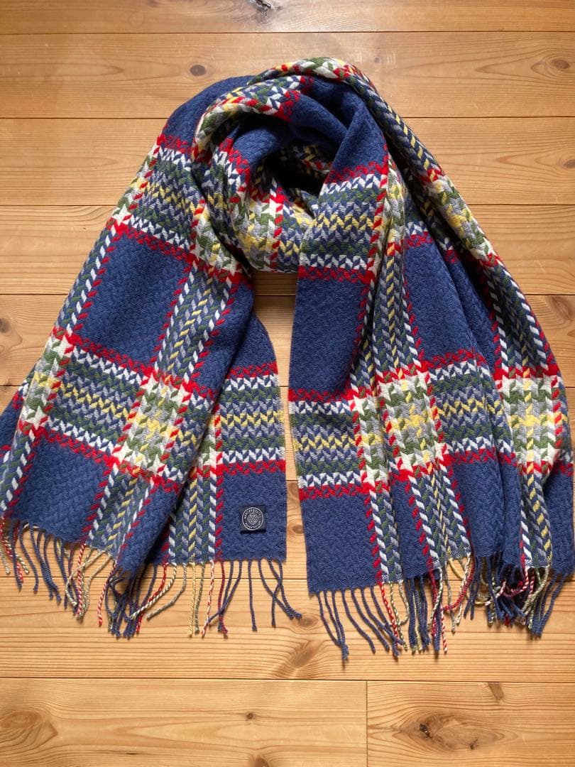 美品【MORGAN&OATES】モーガンアンドオーツヘリンボーンチェックストール
