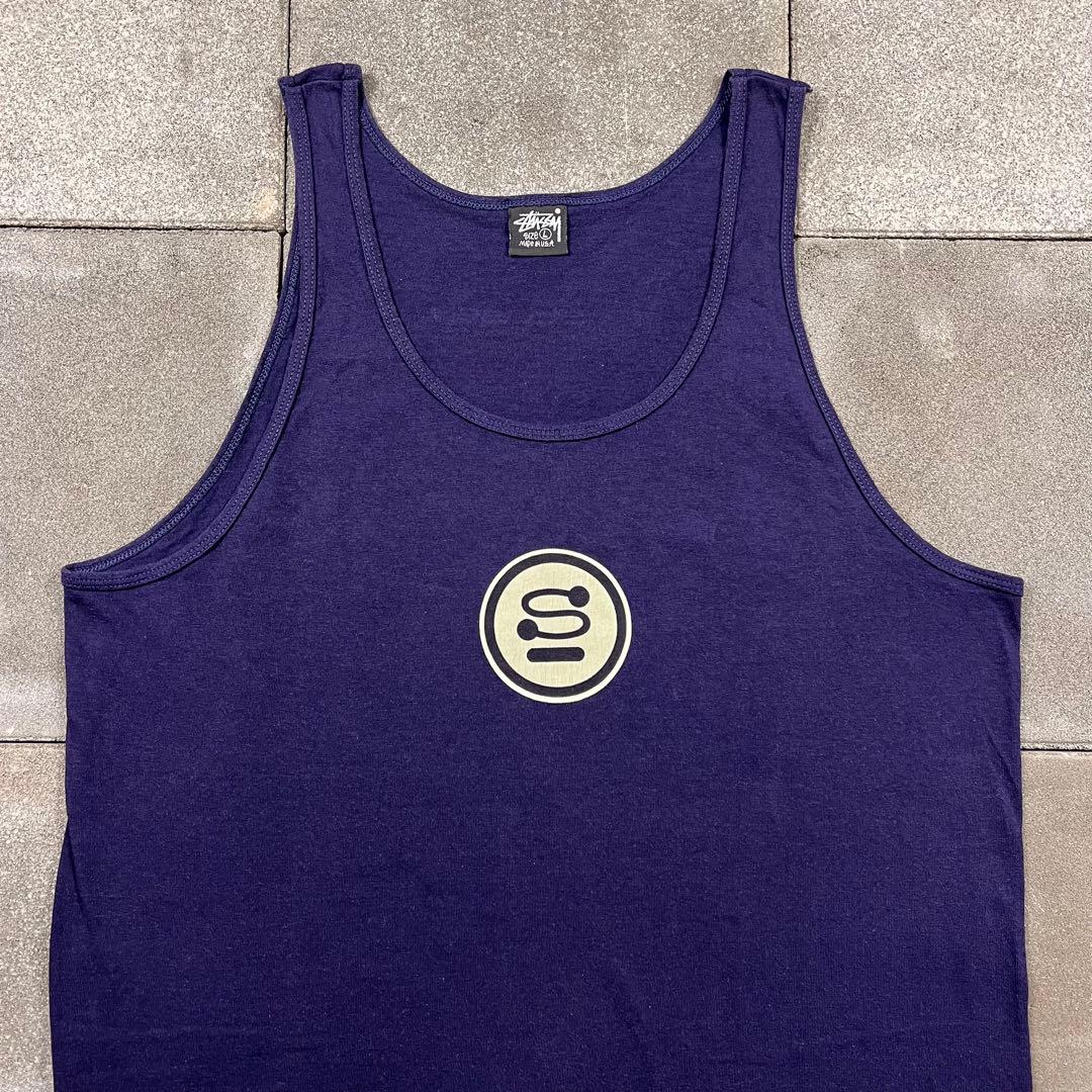 トップス 90s USA stussy jamiroq logo tank top L