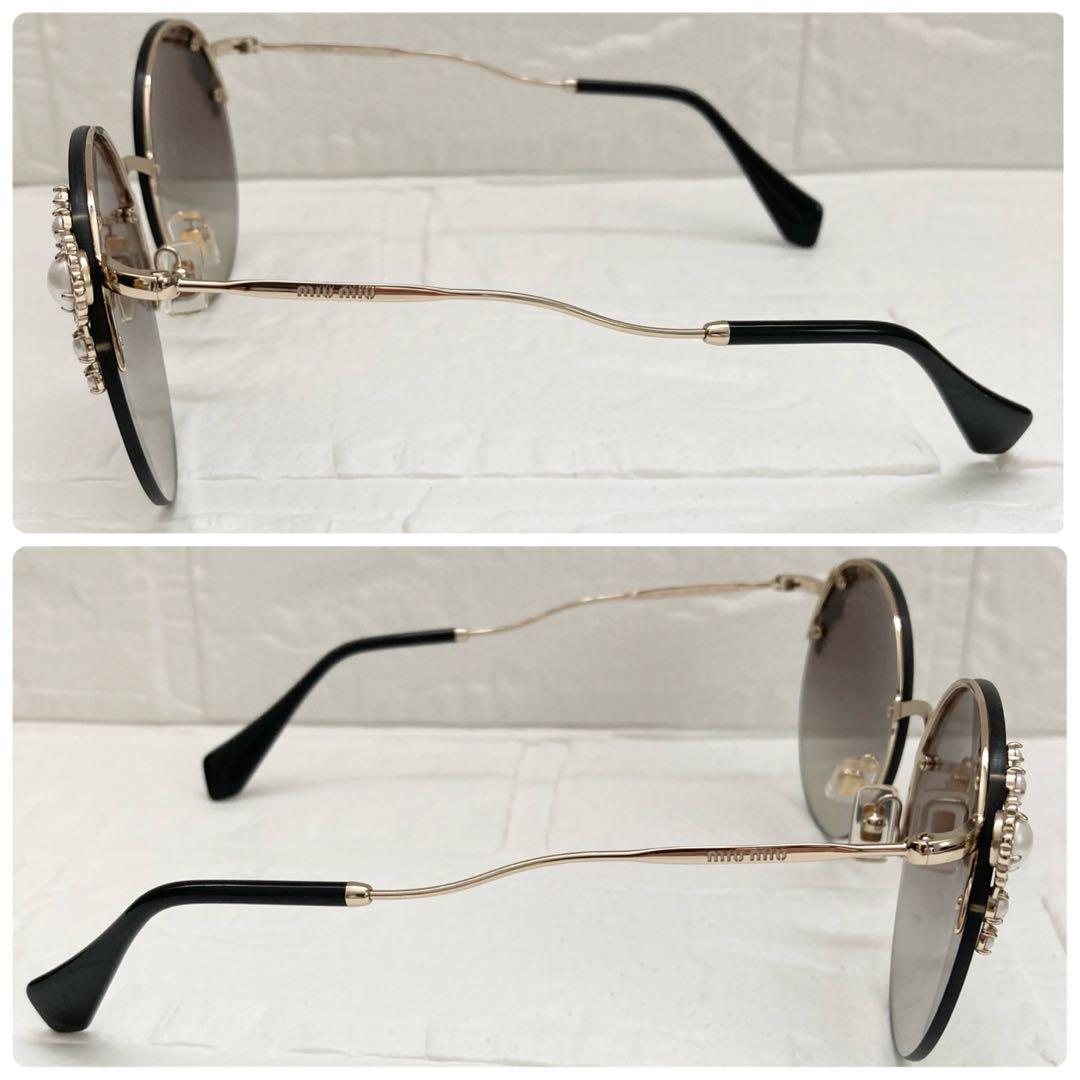 【新品】miumiu サングラス マニエール ゴールド×ブラック　箱ケース付き
