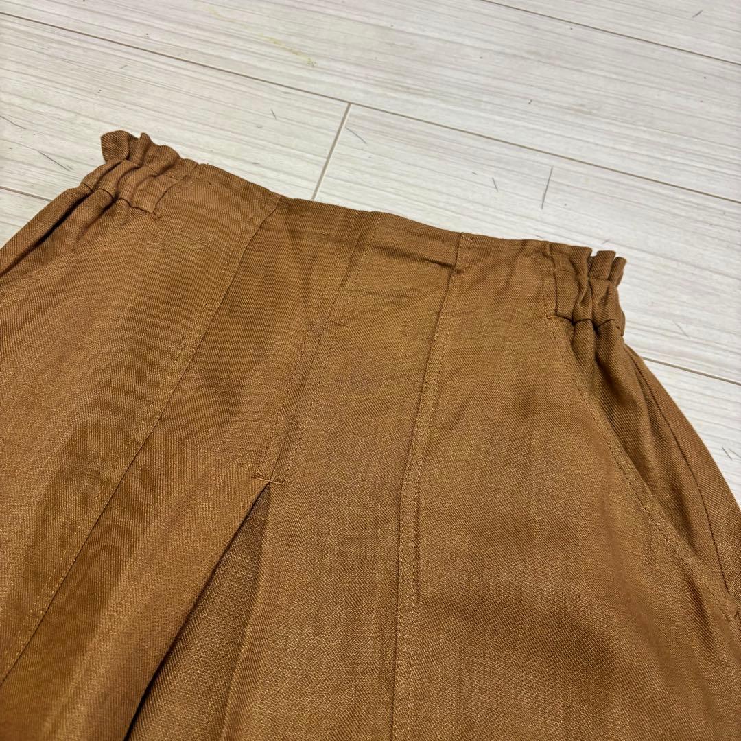 美品 LOISIR ロワズィール 麻 リネン ツイル ベイカー ロング スカート
