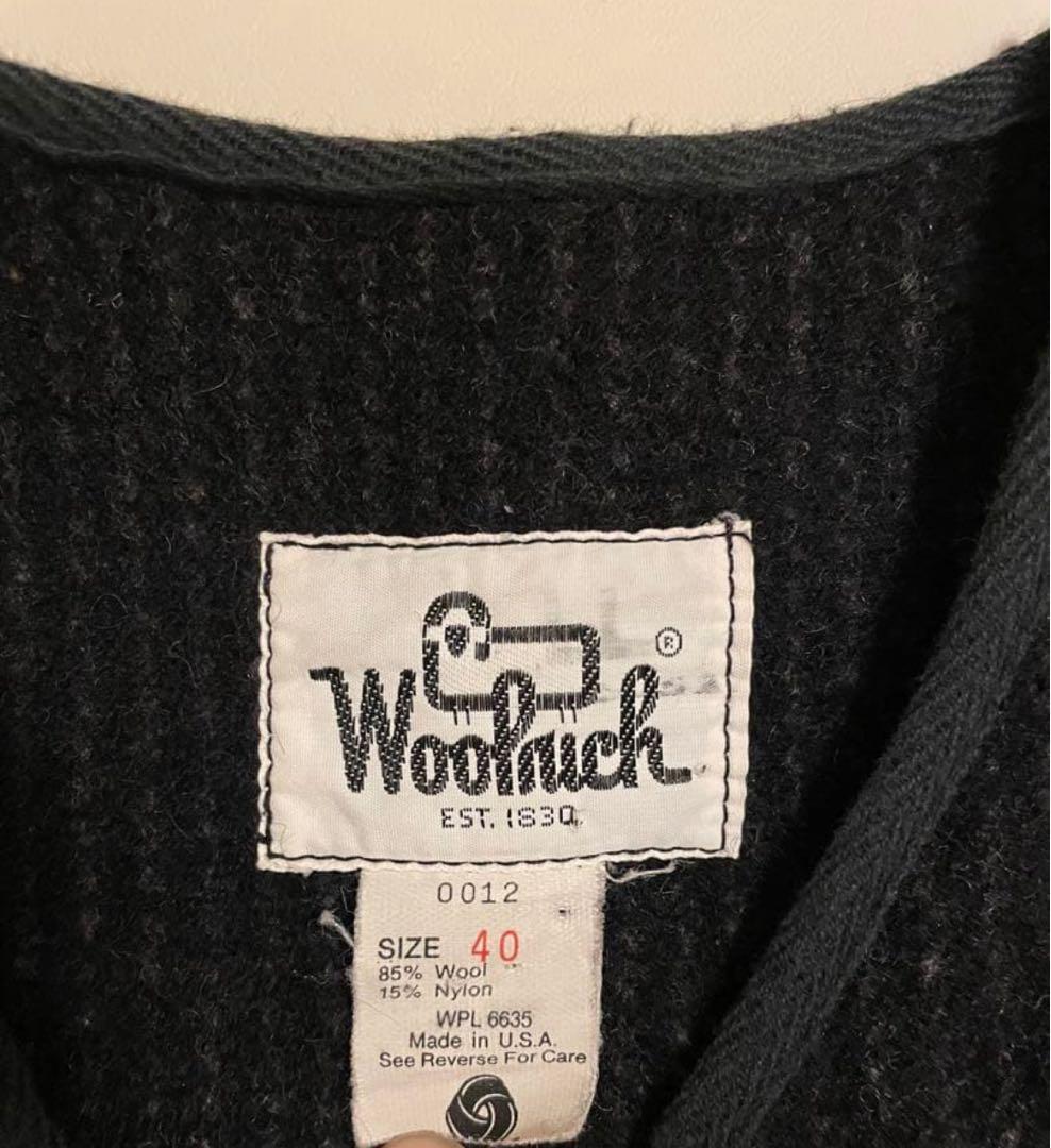 Woolrich ゴマ塩　ベスト サイズ40 ビーチベスト　タロン真鍮　状態よい