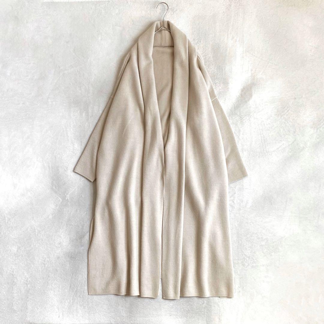 【美品✨】Deuxieme Classe スムースニットガウンコート　ベージュ