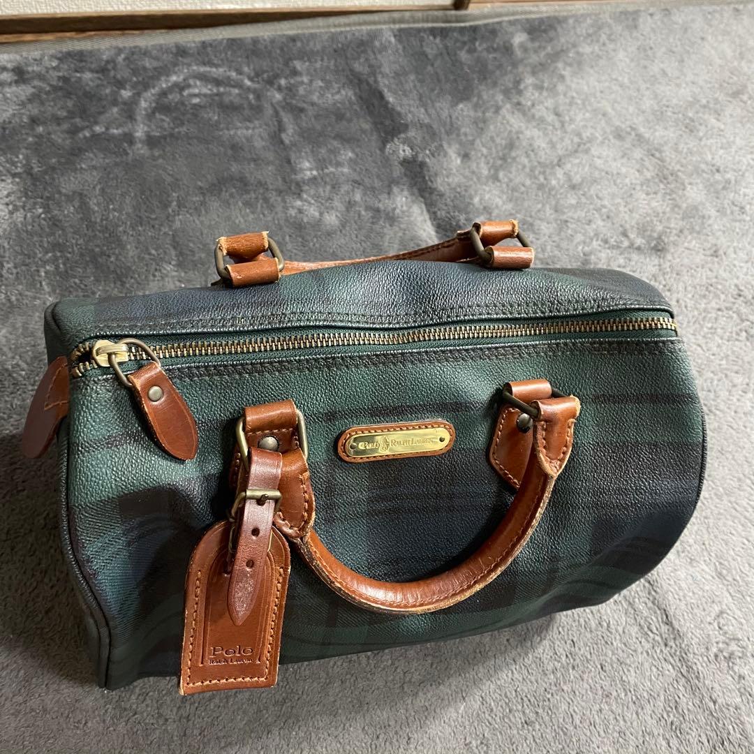 POLO Ralph Lauren ミニボストンバッグ　PVCレザー　レトロ
