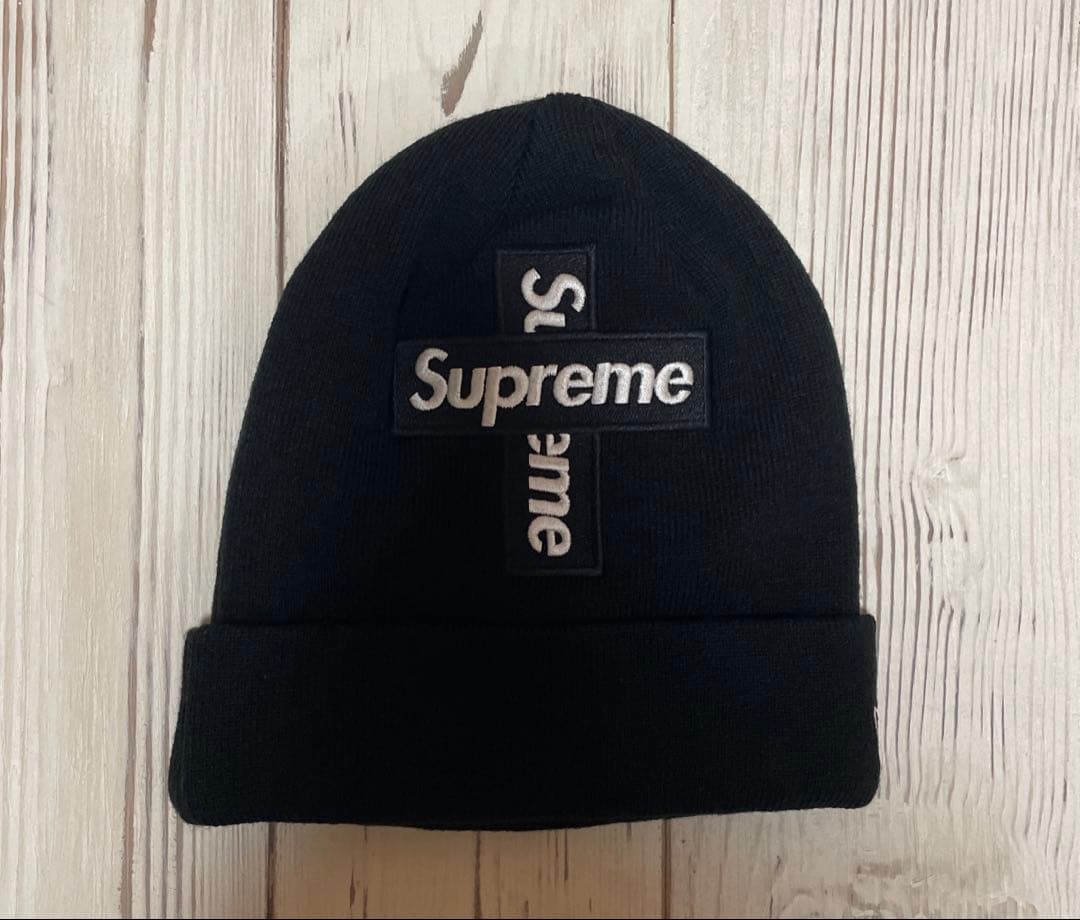 Supreme New Era Cross Box Logo Beanie 黒
