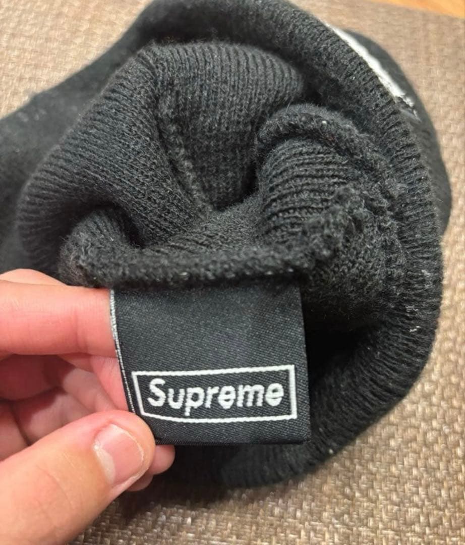ポ*ポ様 Supreme シュプリーム バンダナ ビーニー ニット帽 黒色