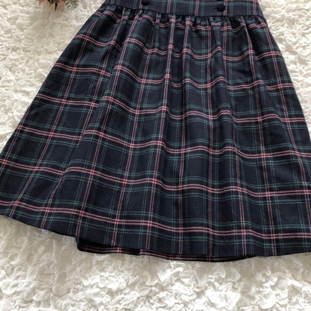 ボーダーズアットバルコニー◆ チェック フレア プレイドスカート 38