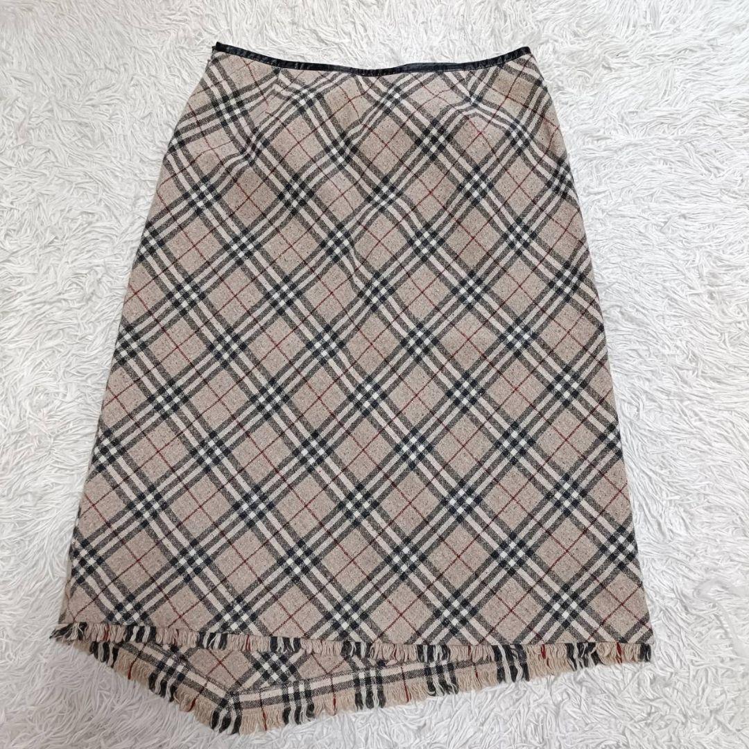 BURBERRY バーバリー　ノバチェック　ロング　スカート　大きいサイズ　変形