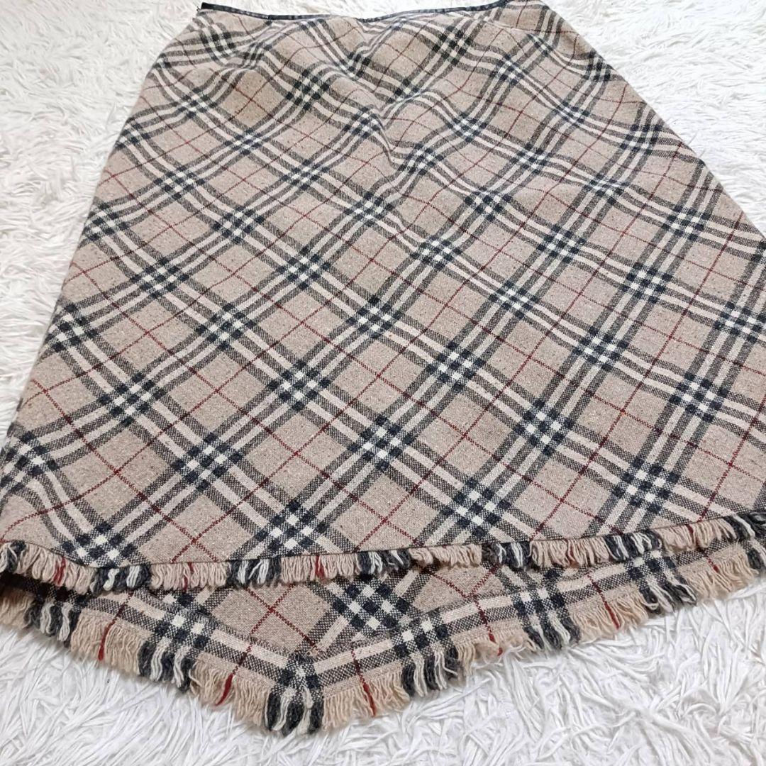 BURBERRY バーバリー　ノバチェック　ロング　スカート　大きいサイズ　変形