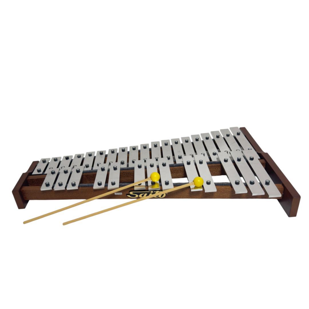 美品 Saito サイトウ グロッケン D-4 32音 鉄琴 打楽器　マレット付