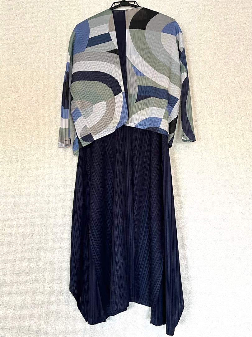 Pleats Please アールデコ調カーディガン　4