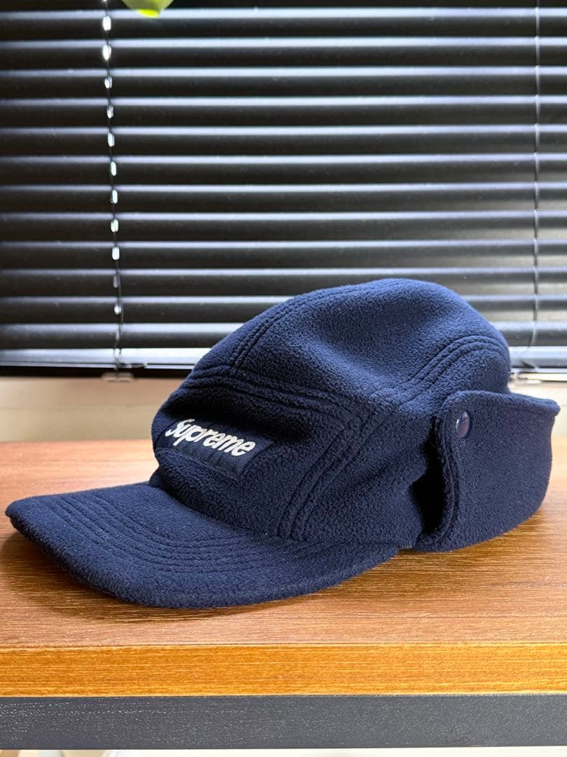 Supreme フリースキャップ ネイビー 耳あて付き