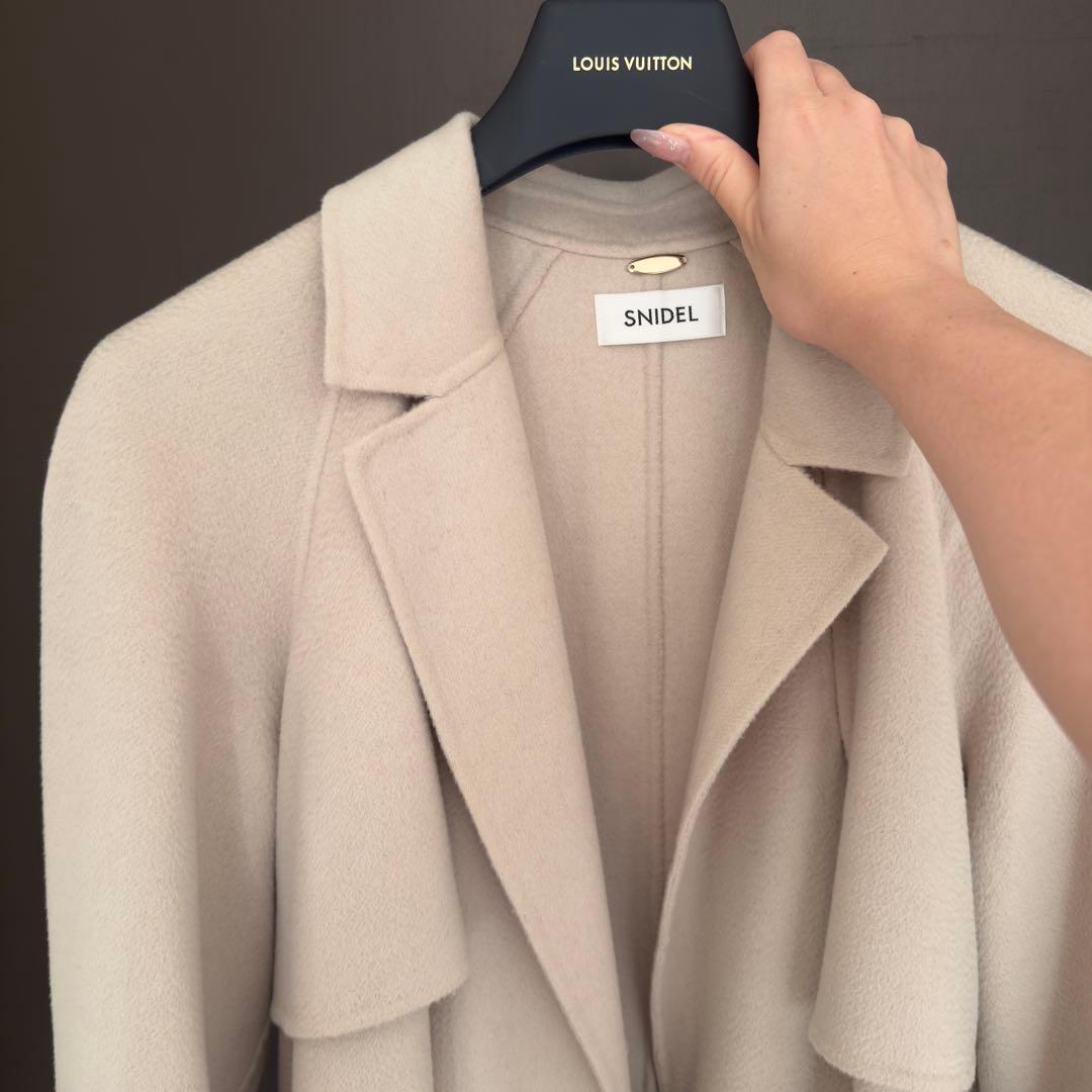【超美品✨】SNIDELウロコカシミヤ ロングコート size0 ベージュ