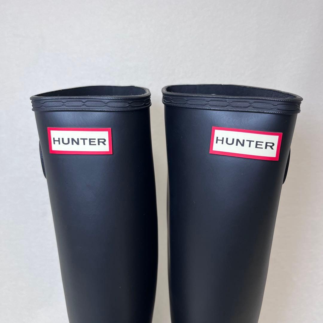 ☆未使用級☆ HUNTER ハンター ブラック レインシューズ 長靴 バックル