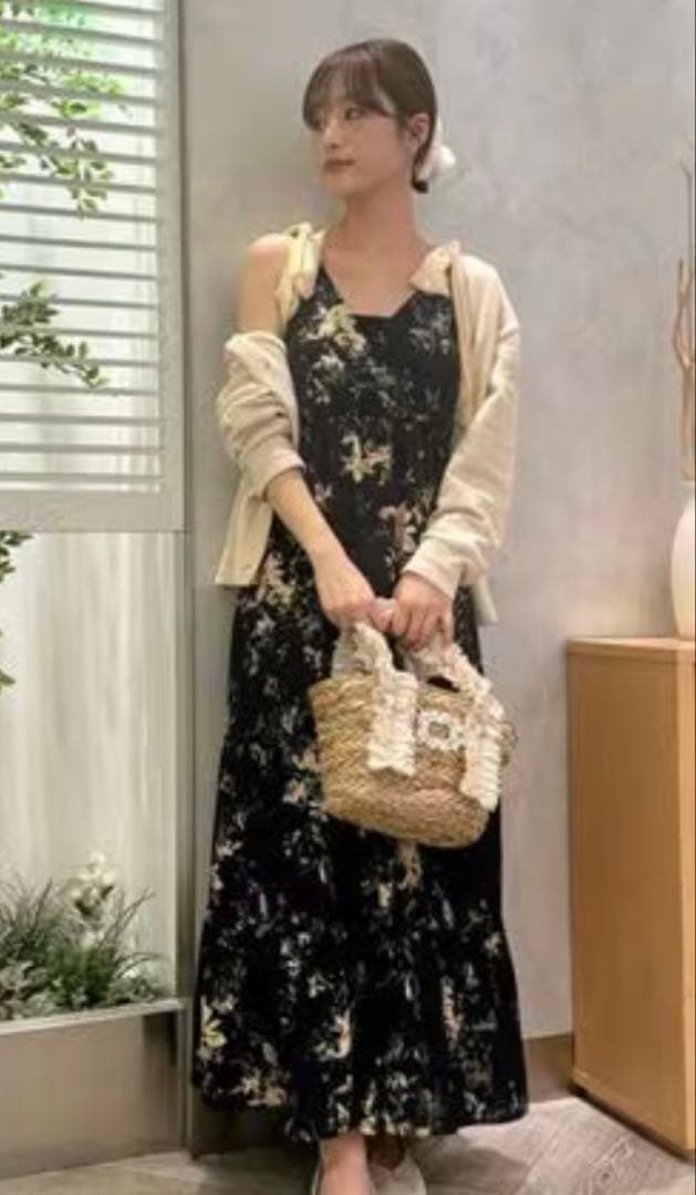 SNIDEL  ショルダーリボンワンピース