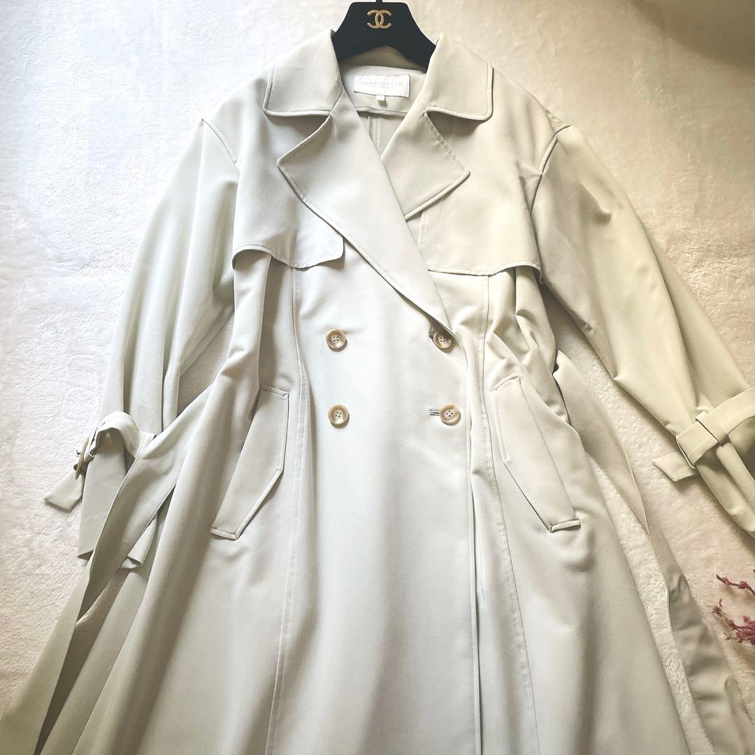 極美品⭐︎プロポーションボディドレッシング エアリートレンチコート ライトカーキ
