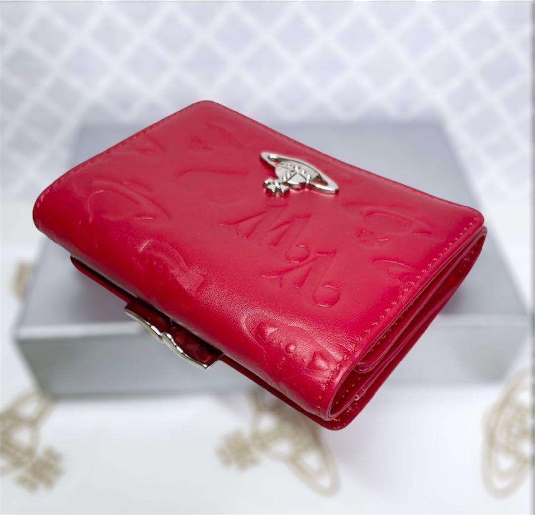【内柄も素敵☆】Vivienne Westwood 三折財布 赤マット