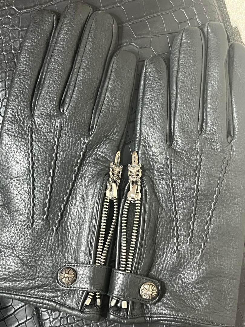 クロムハーツ　クロスボールダガージップグローブ レザー手袋