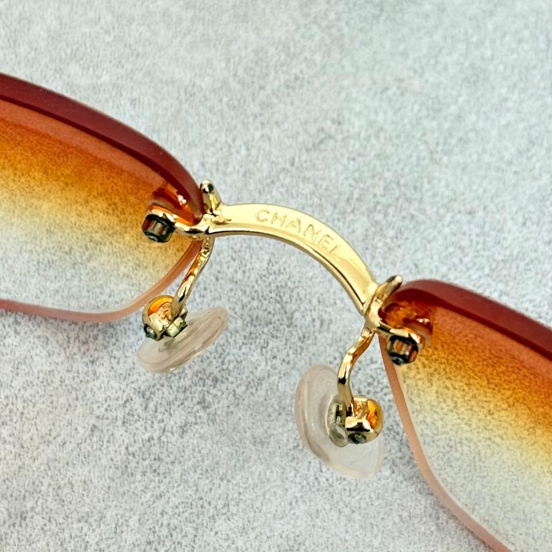 CHANEL サングラス リムレス 4026 オレンジ系 ココマーク