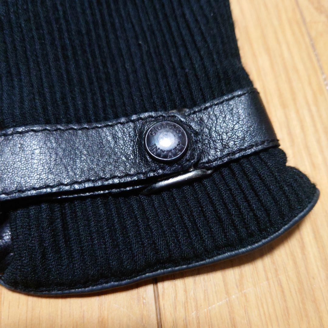 美品 ARMANI COLLEZIONI カシミヤ ラムレザー 手袋 アルマーニ