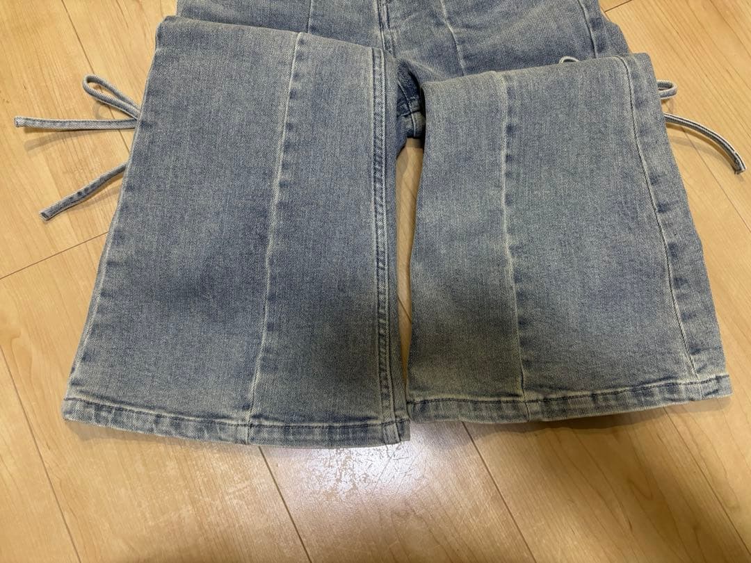 RESEXXY カットアウトリボンデニムパンツ ライトブルー　resexxy