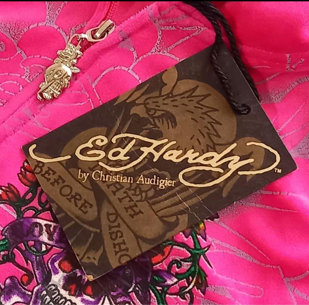 ed hardy　エドハーディ　ベロアパーカー　上下セット　セットアップ