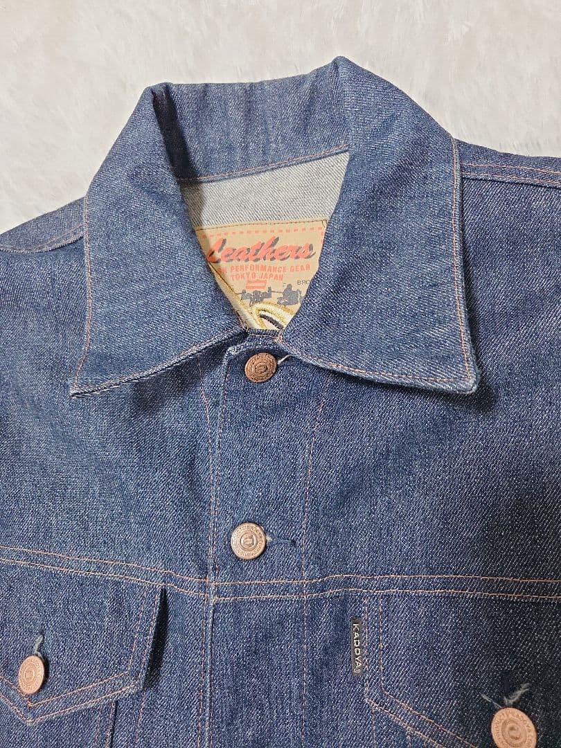 カドヤ KADOYA　デニム　ベスト編み上げ　ハーレーダビットソン　2XL