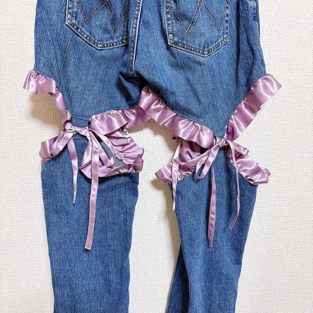 lillilly リルリリー　カットアウトリメイクデニムパンツ
