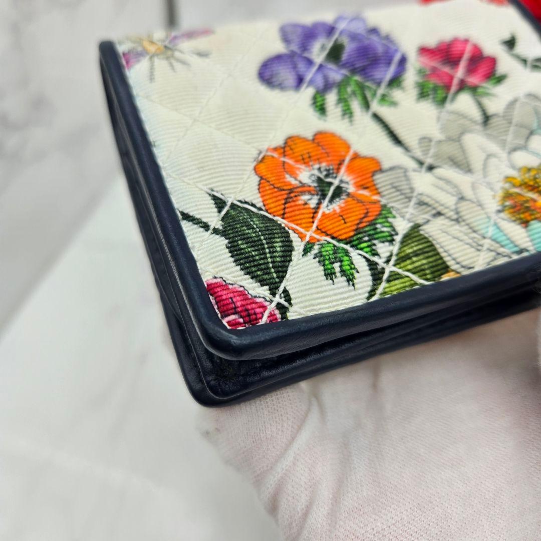 【希少】 GUCCI グッチ 折り財布 財布 ズゥミ フローラ 花 キルティング