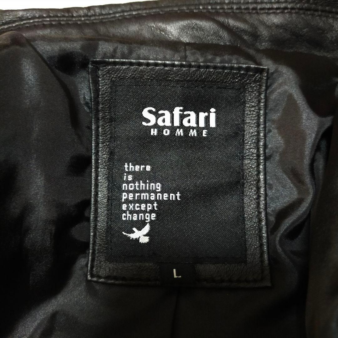 美品　safari HOMME　羊革　オールレザーテーラードジャケット　Lサイズ