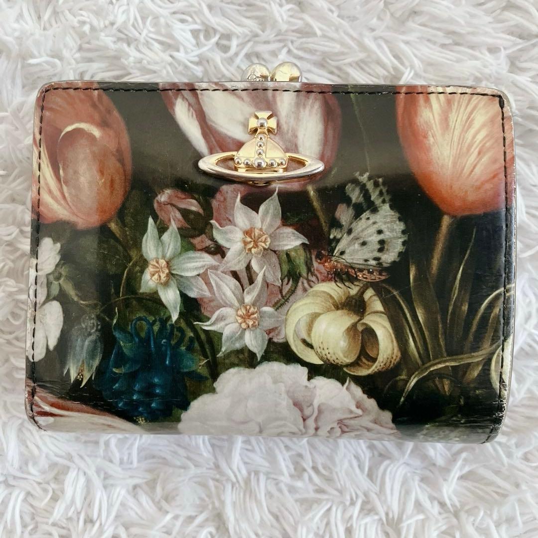 希少品✨ヴィヴィアンウエストウッド　折り財布 がま口 エナメル 花柄 マルチ
