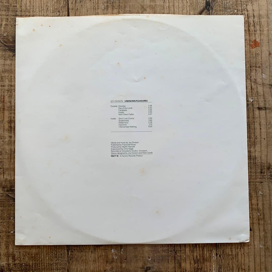 JOY DIVISION unknown pleasures レコード 初期UK