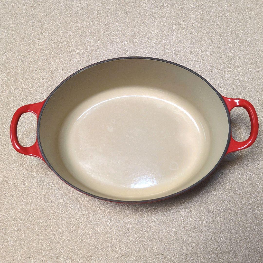 【美品】LE CREUSET ココット オーバル 25 チェリーレッド