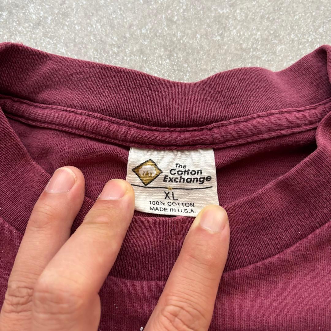 USA製 MIT カレッジTシャツ XL ボルドー系 古着 90s風