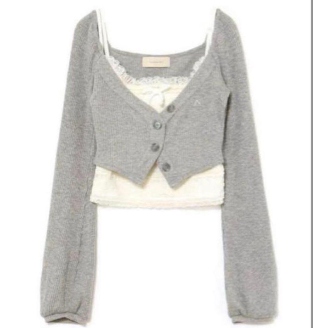 トップス andmary Clala layered set gray