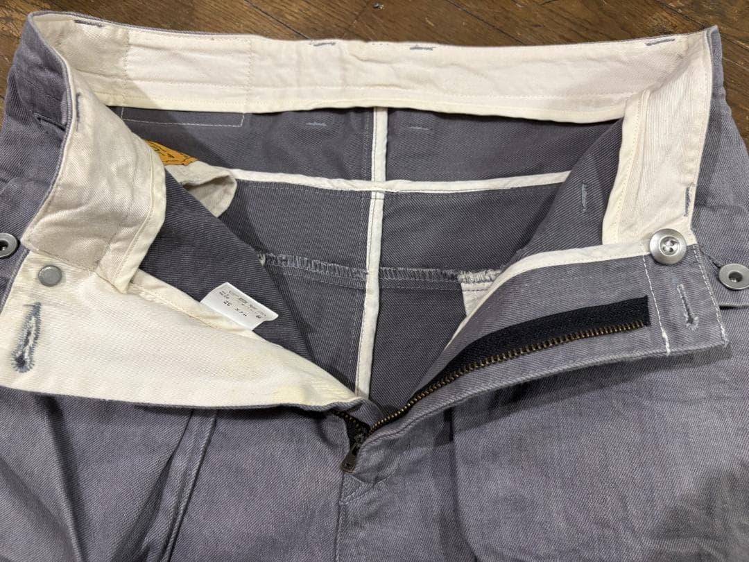 ＊ネイタルデザイン G55 サルエルフラップデニムパンツ グレー W32L20