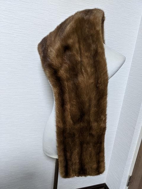 A495　デミバフミンク　毛皮　リアルファー　ショール　ストール　三連