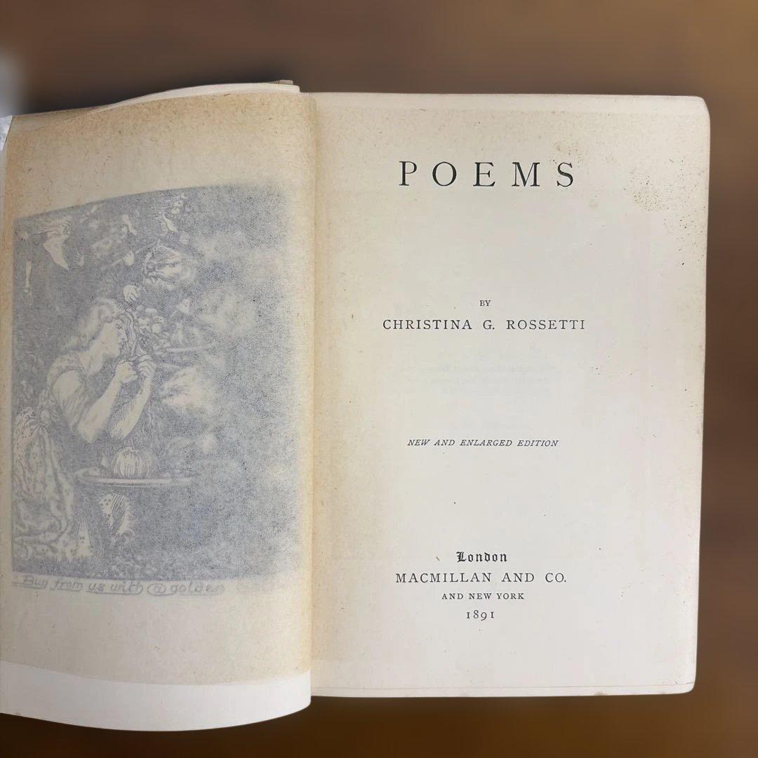 洋書 Poems - Christina G Rossetti 1891Vintage