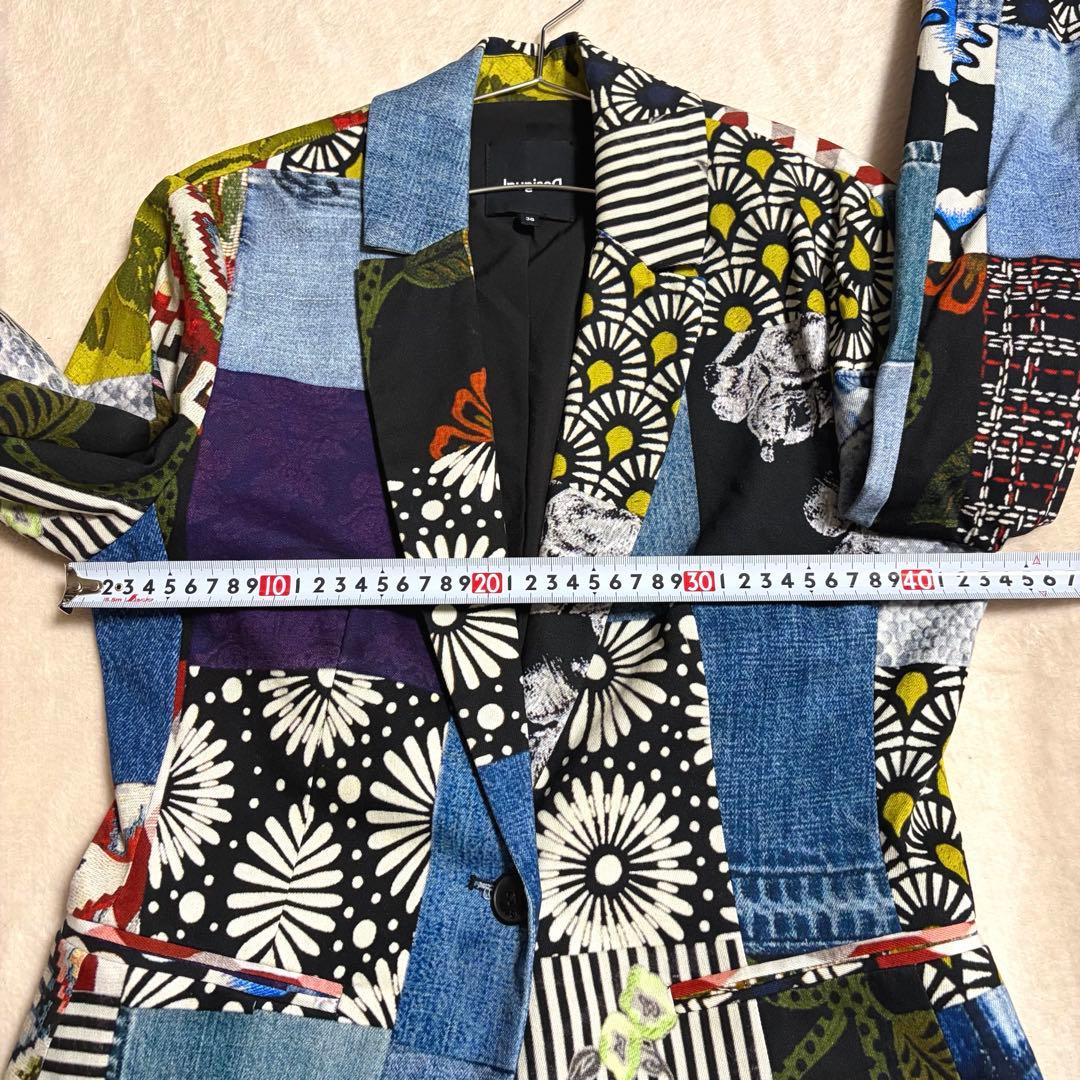 Desigual デシグアル デニムパッチワーク テーラードジャケット ブレザー