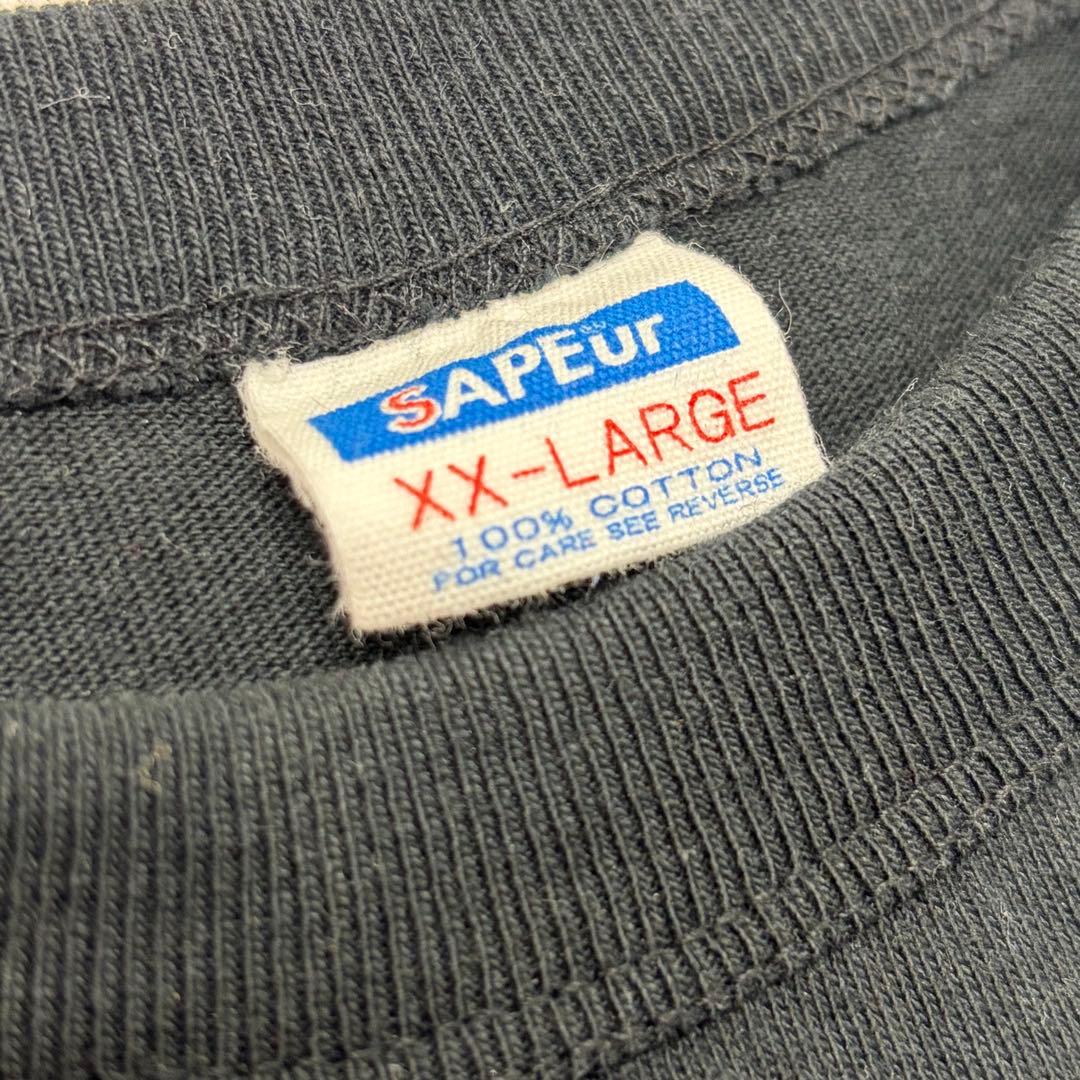 SAPEur サプール ロッドマン Tシャツ 背面5連ロゴ 黒