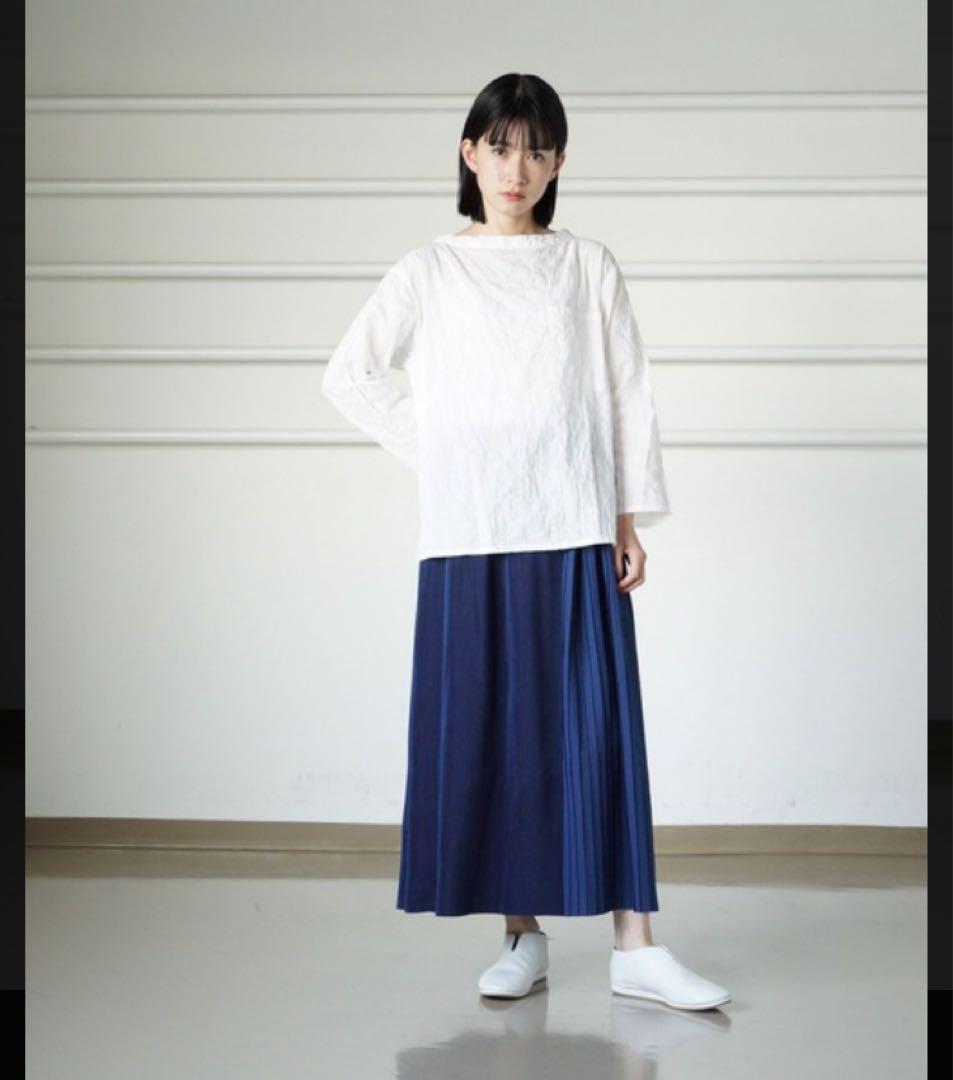 値下げ【未使用】plantation インディゴプリーツ　スカート