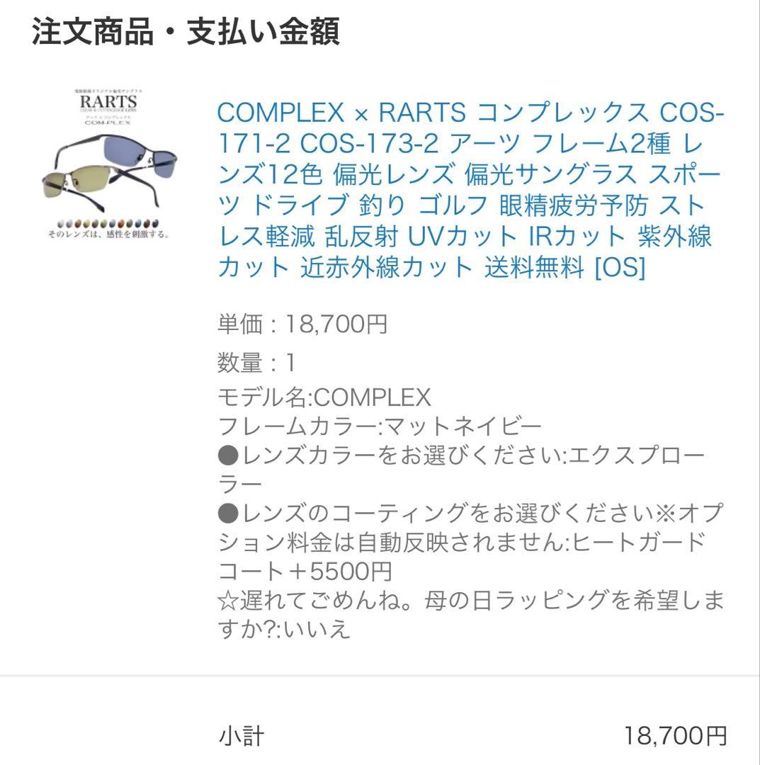 【美品】RARTS アーツ 偏光サングラス エクスプローラー COMPLEX