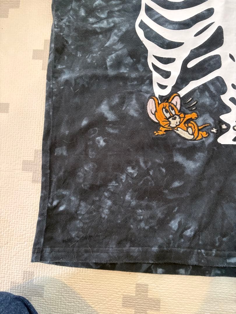 【美品】VANSON トムとジェリー コラボ Tシャツ 骨 スカル タイダイ L