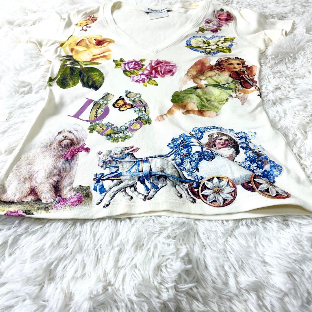 クリスチャンディオール　Dior 半袖　Tシャツ　天使　花柄　レディース
