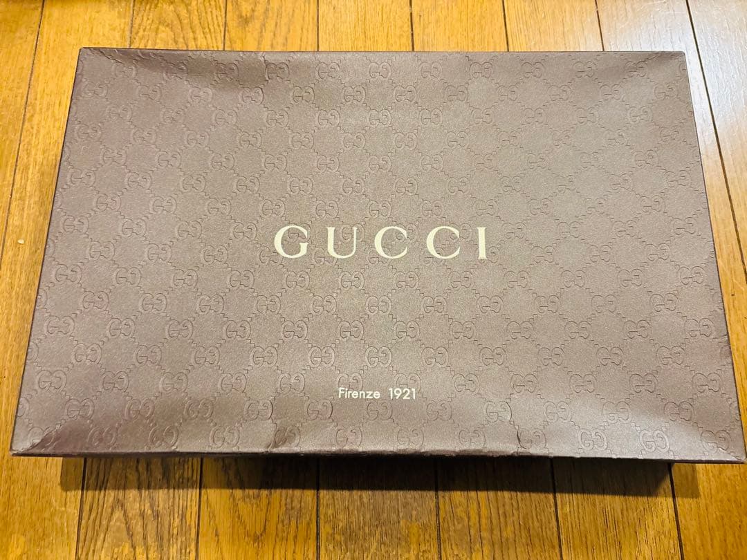 GUCCI ストール マフラー 黒×金 箱付 美品